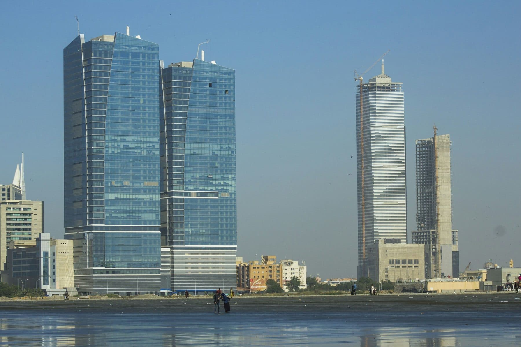 Glass towers on the Karachi seafront
